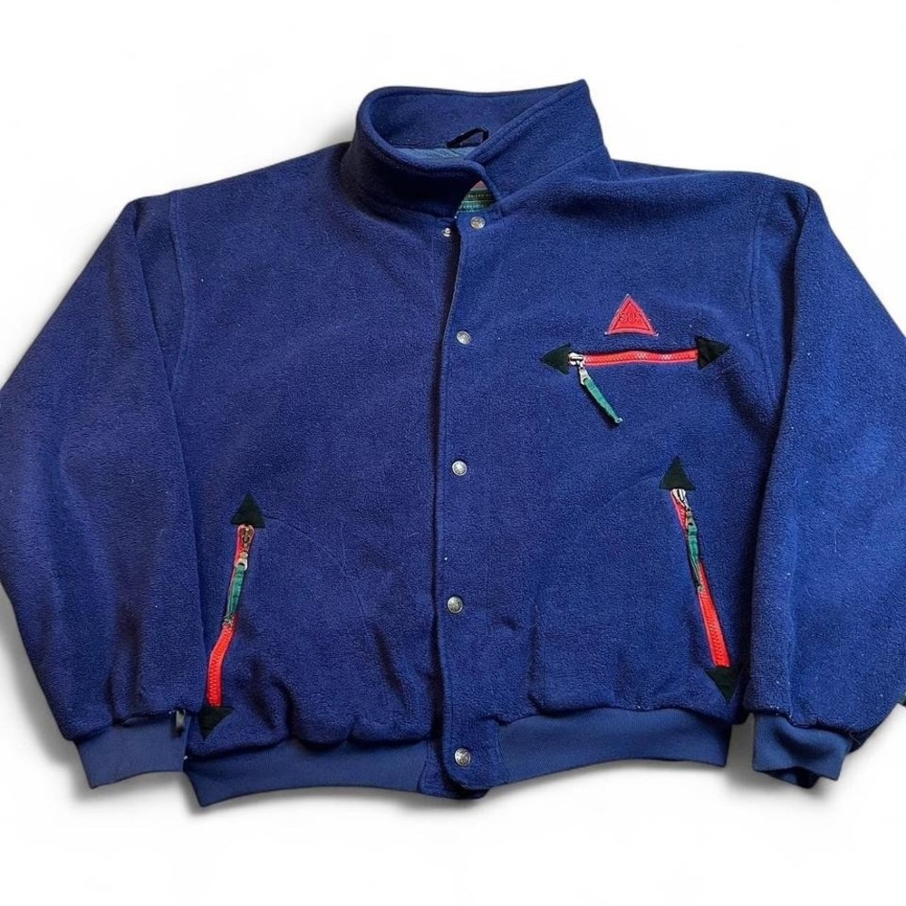 Vintage‎ SOS sportswear of Sweden blue full zip fleece ski jacket size XL